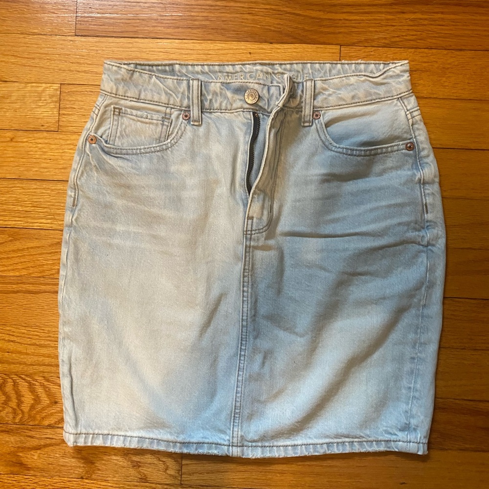 American Eagle Outfitters Blue Knee-Length Pencil Skirt